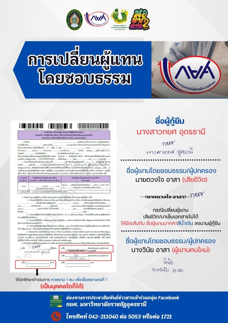 ตัวอย่างการเปลี่ยนผู้แทนโดยชอบธรรม