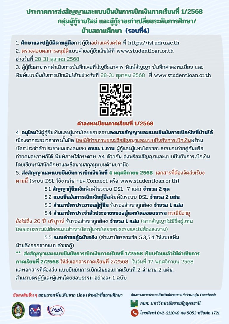 การทำสัญญาและแบบยืนยันการเบิกเงินรอบที่ 4 ปี 2568 สำหรับกลุ่มที่ได้รับอนุมัติล่าสุด