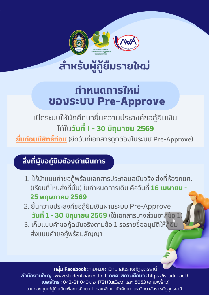 ผู้กู้ยืมเงินรายใหม่ ยื่นความประสงค์ขอกู้ยืมเงิน ภาคเรียนที่ 1/2569